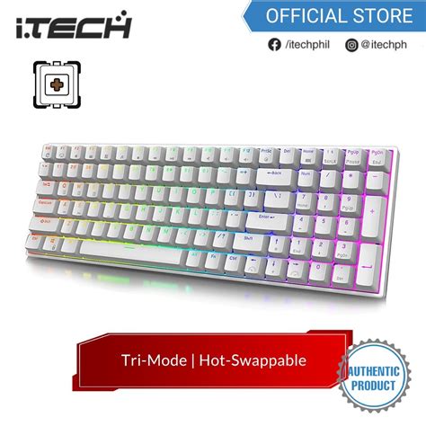 Rk Royal Kludge Rk Tri Mode Rgb Mechanical Keyboard White Hot Swappable Shopee Philippines