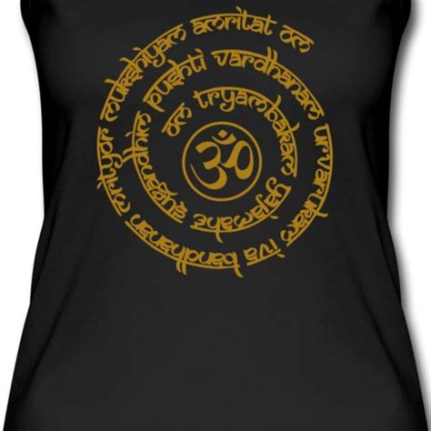 Yoga Mantra Motiv Tryambakam Heilmantra Gold Frauen Bio Tank Top Von