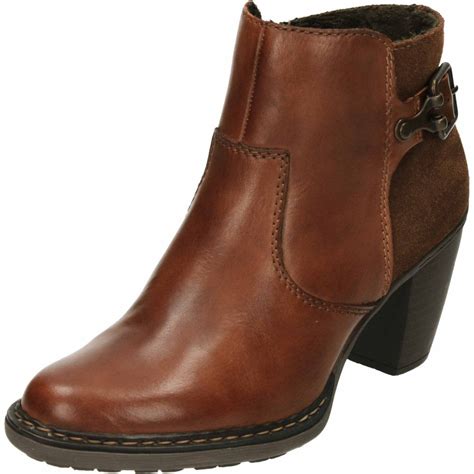 Rieker Heeled Leather Ankle Boots 55292-24 Brown - Ladies Footwear from ...