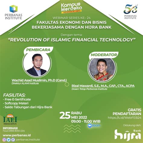 Perbanas Institute Webinar Series Ke Fakultas Ekonomi Dan Bisnis