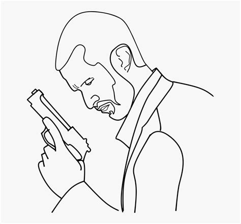 Outline, Danger, Gun, Man, Detective, Mission, Clipart - Gun With Man ...