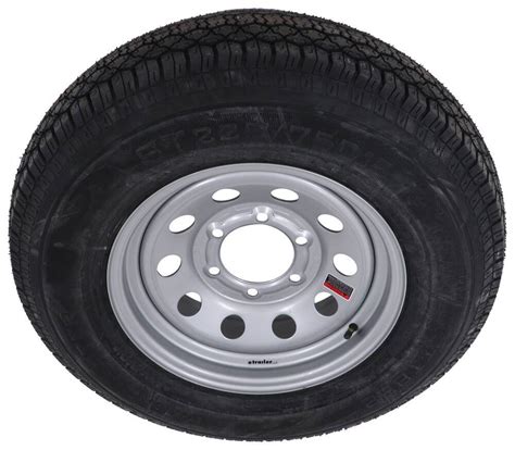 Taskmaster ST225 75D15 Bias Trailer Tire With 15 Silver Mod Wheel 6