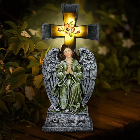 Yiosax Solar Angels For Cemetery Garden Statue Lights Decor Before