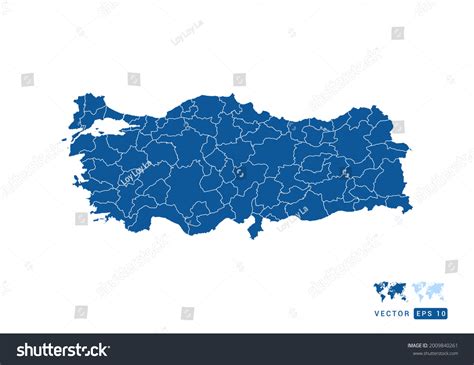 Abstract Blue Turkey Map Vector On Stock Vector Royalty Free