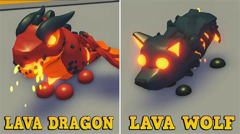 Lava Wolf Vs Lava Dragon Comparison Adopt Me Youtube