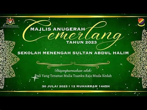 Majlis Anugerah Cemerlang Tahun Sm Sultan Abdul Halim Youtube