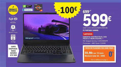 Promo Pc Portable Gaming Lenovo Chez E Leclerc ICatalogue Fr