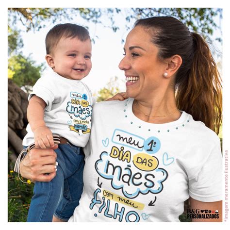 Camiseta T shirt Dia das Mães BODY de bebê KIT Mãe e Filha Presente