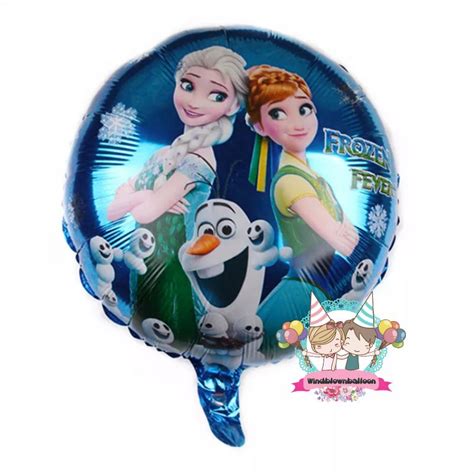 Jual Windblown Balon Foil Bulat Frozen Elsa Anna Princess Olaf Hbd