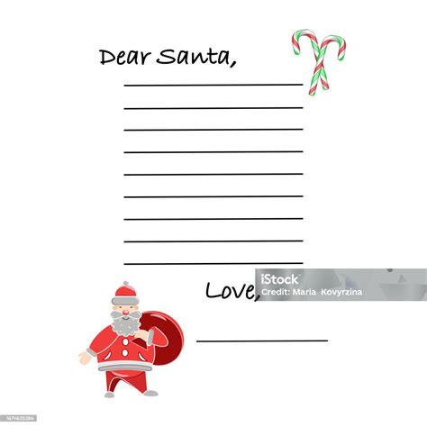 Letter For Santa Claus Vector Illustration Stock Illustration