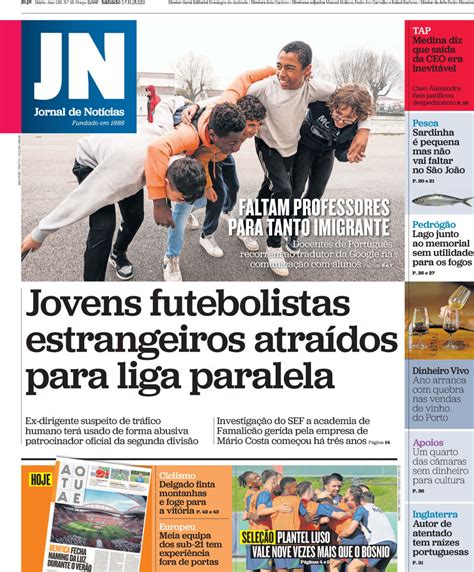 Capa Jornal de Notícias 17 junho 2023 capasjornais pt