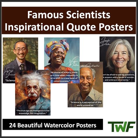 Famous Scientist Inspirational Quote Posters 24 Beautiful Watercolor ...