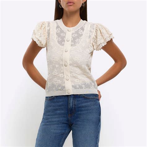 River Island Womens Cream Frill Long Sleeve Blouse £25 00 Mirror Online