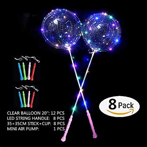 Led Light Up Bobo Balloons With Sticks Packs Flashing Handles