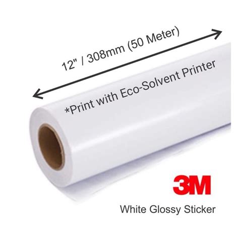 M Printable Pvc Sticker Glossy White Sticker For Eco Solvent Printer