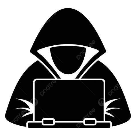 Hacker Logo Silhouette Png Transparent Hacker Laptop Icon Simple