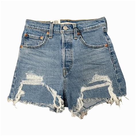 Levi S Shorts Levis Ribcage Denim Cutoff Shorts 25 Tango Feels New Nwt Distressed High Rise