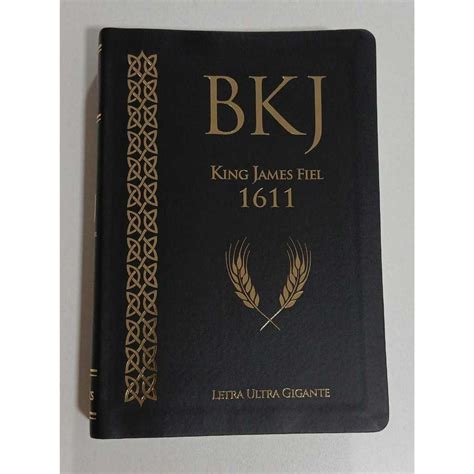 Bíblia King James Fiel 1611 Letra Ultra Gigante Luxo Preta Shopee