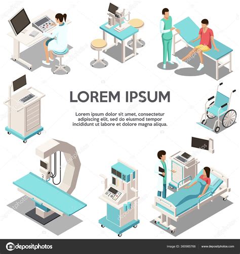 Isometric Concept Of Ambulance Medical Research Diagnosis And