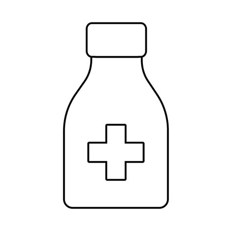 Medicine Bottle Vector Design With Lines Suitable For Coloring