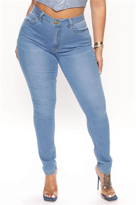 Hailey Hyper Stretch Skinny Jeans Light Blue Wash Fashion Nova Jeans Fashion Nova