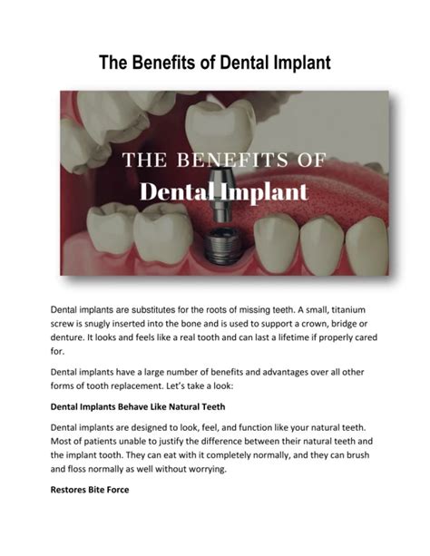 PPT Benefits Of Dental Implant Therapy PowerPoint Presentation Free