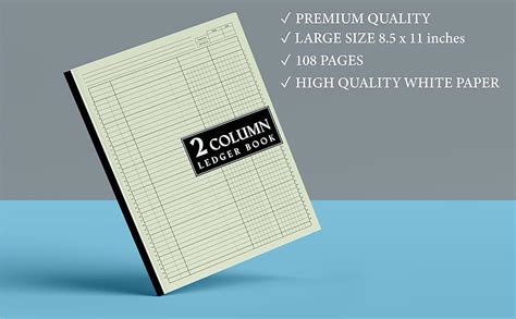 2 Column Ledger Book Large Accounting Ledger Notebook For