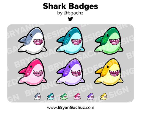 Shark Twitch Badges Bit Badges Channel Points Discord Badges Youtube