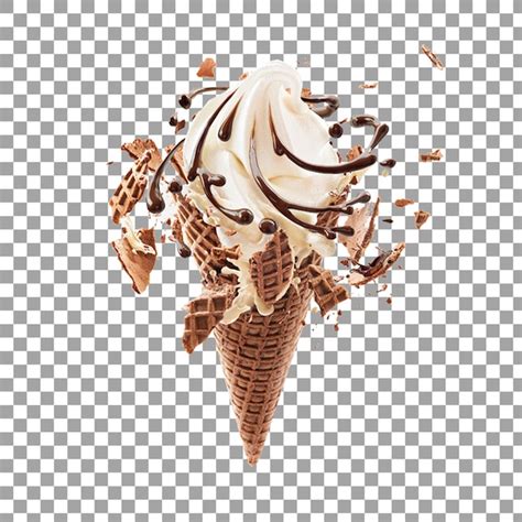 Particules De Cr Me Glac E Vanille Avec Bouillon De Chocolat Png Psd