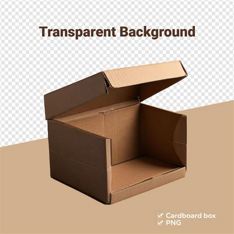 Premium Psd Empty Cardboard Box Transparent Background Png