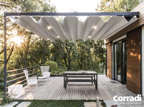 Steel Pergola With Sliding Cover Pergotenda Exyl By Corradi