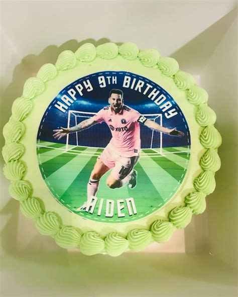 Lionel Messi Inter Miami Fc Rd Edible Cake Toppers Round Ediblecakeimage