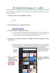 Task Performance Docx Task Performance Arg Select A