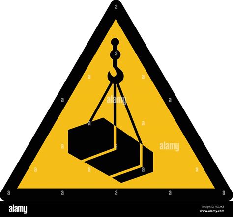 Warning Hazard Sign Vector Overhead Load Label Sticker Stock Vector