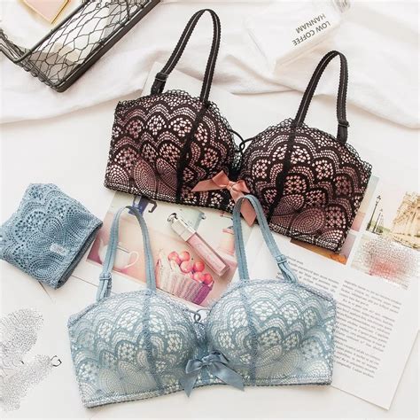 2018 Deep V Neck Luxury 12 Cup Sexy Girls Intimates Push Up Bra Set Thicken Underwear Floral