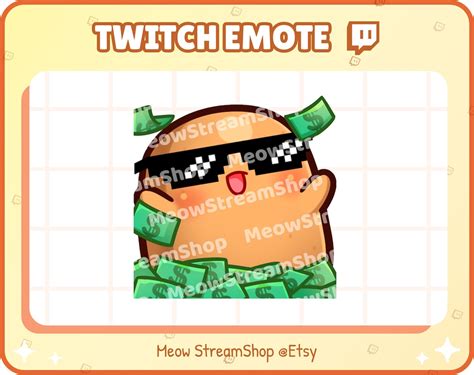 Twitch Emote Cute Potato Money Rich Donate Win Cool Jackpot