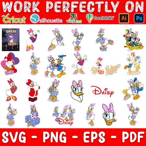 Daisy Duck Bundle SVG, Daisy Duck Vector, Daisy Duck Silhouette, Daisy ...