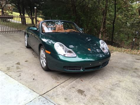 Boxster S 2500mi Forrest Green Metallic W Cinnamon Leather Interior AC