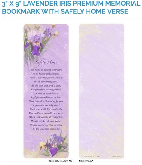 Create Laminated Memorial Bookmarks With Lamcrafts 3 X 9 Lavender