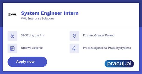 Oferta pracy System Engineer Intern VML Enterprise Solutions Poznań