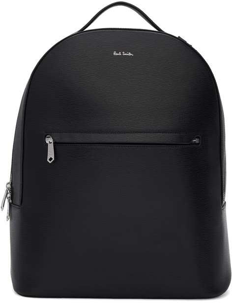 Paul Smith Black Embossed Leather Backpack Ssense