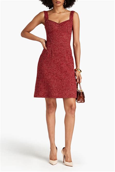 Dolce And Gabbana Wool Blend Tweed Dress The Outnet