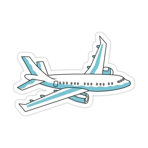 Blue Wavy Airplane Sticker For Sale By Elsxiv Stickers Vinyl Decal