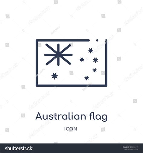 Linear Australian Flag Icon Culture Outline Stock Vector (Royalty Free ...