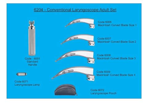 anaesthetics conventional laryngoscope adult set  clinichospital