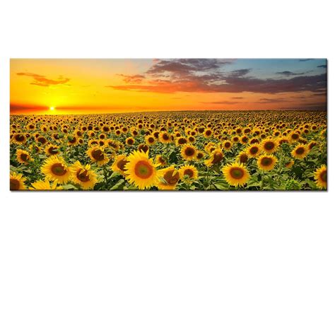 Sunflower Canvas Wall Art Prints Brilliant Sunflower Floral Paintings On Canvas Modern Home