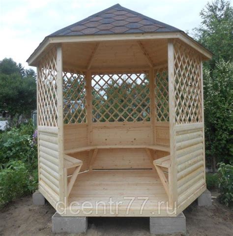 Беседка дачная деревянная AG-6-3 купить в Москве недорого