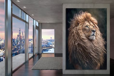 Lion Canvas Animal Art Lion Canvas Print Art Home Room - Etsy