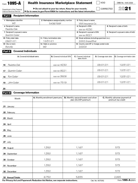 1095 A Form Printable - Printable Forms Free Online