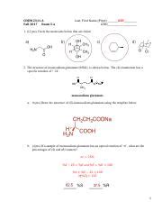 Exam 3 Key Pdf CHEM 2311 A Fall 2017 Exam 3 A Last First Name Print